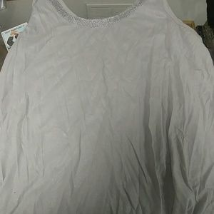 Lane Bryant tank top silver mesh collar size 14